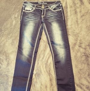 Dark Wash Distressed Skinny Jeans